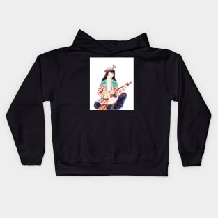 Persian Woman Playing Guitar Kids Hoodie